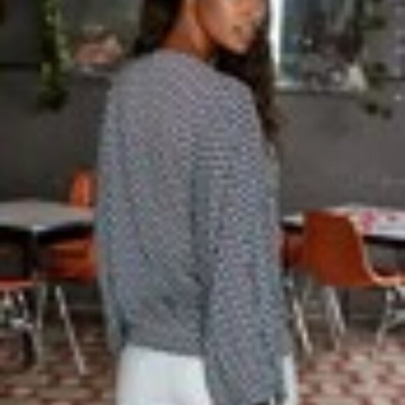 Lascana Turquoise Retro Print Flare Sleeve Top - Picture 2 of 10